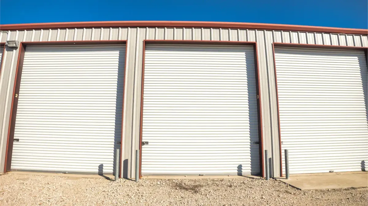Outdoor units at Becker Road self storage facility in Hockley, TX.