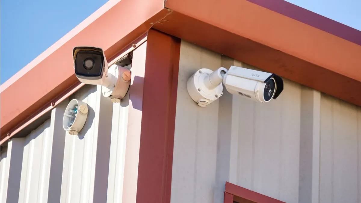 Security camera at Becker Road self storage facility in Hockley, TX.