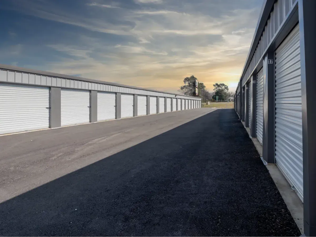 Exterior of storage units at Bullard, TX self storage facility.
