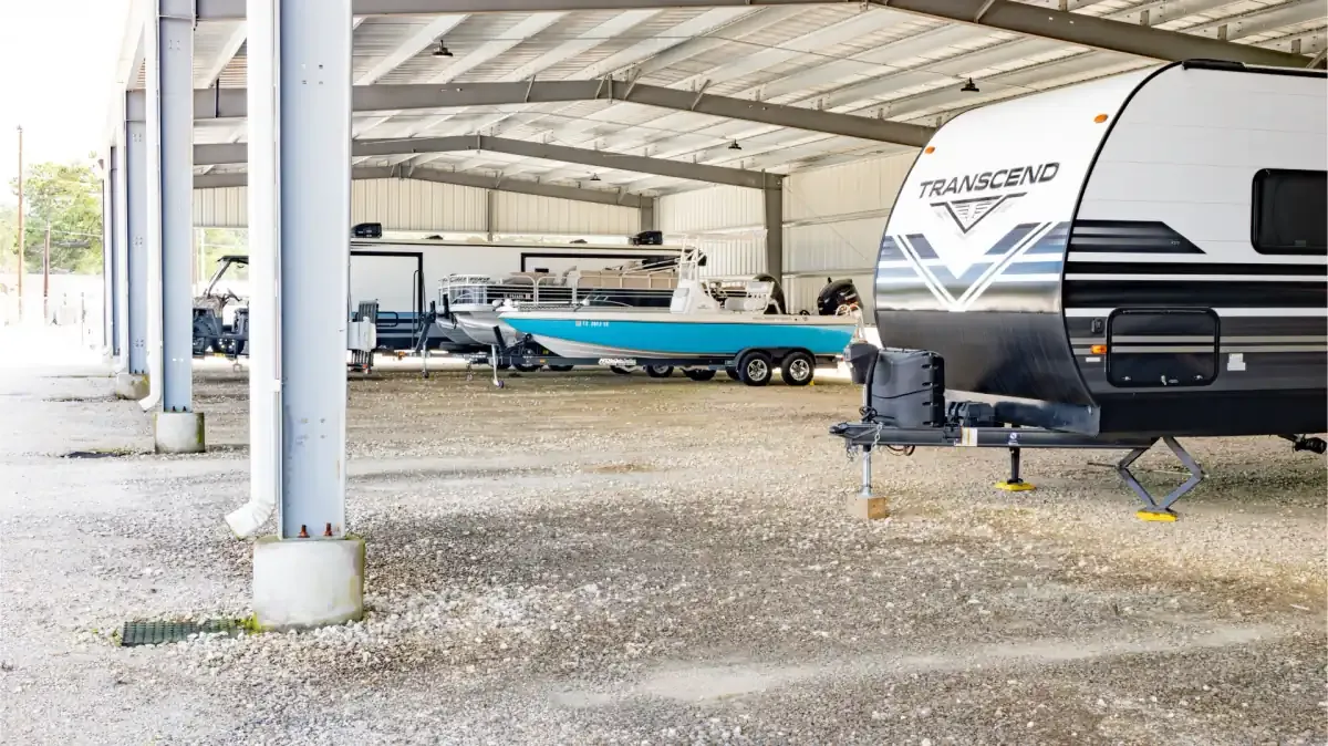 Covered parking at Kountze, TX self storage facility.