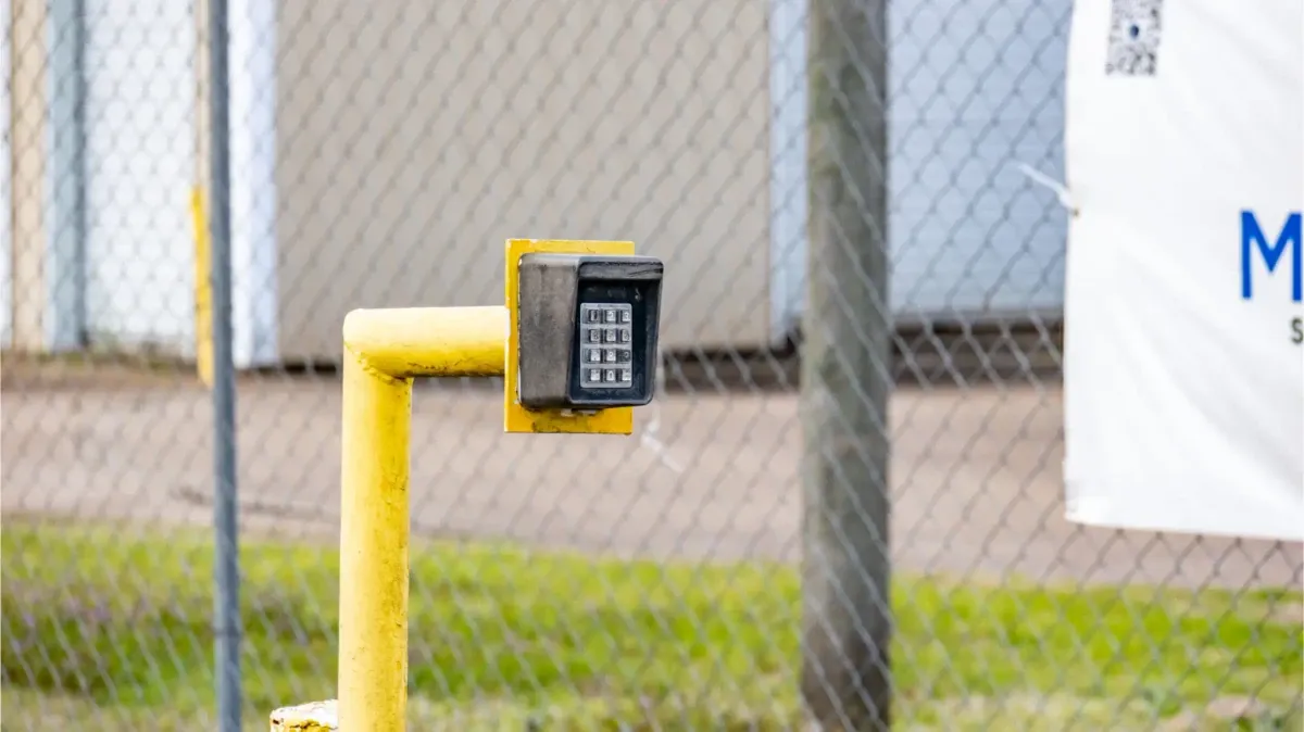 Keypad at Rusk, TX self storage facility.