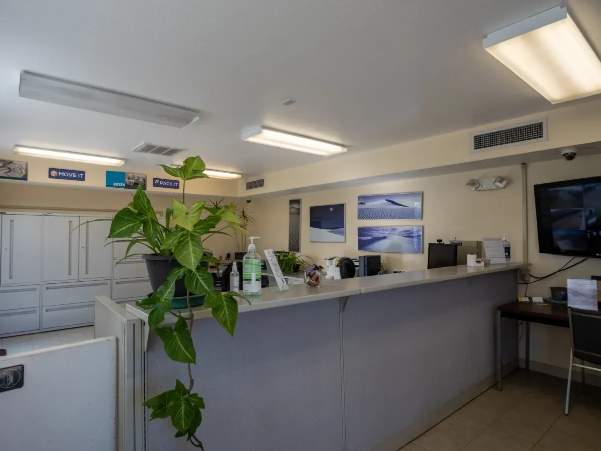 Interior of office at El Paso, TX self storage facility.