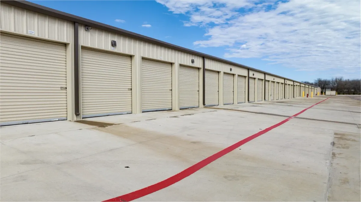 Outdoor storage at Midlothian, TX self storage facility.