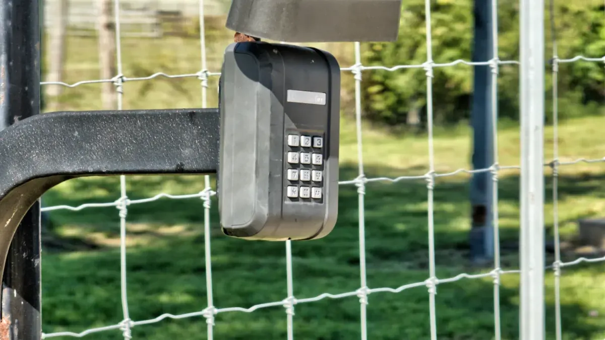 Keypad at Pearland, TX self storage facility.