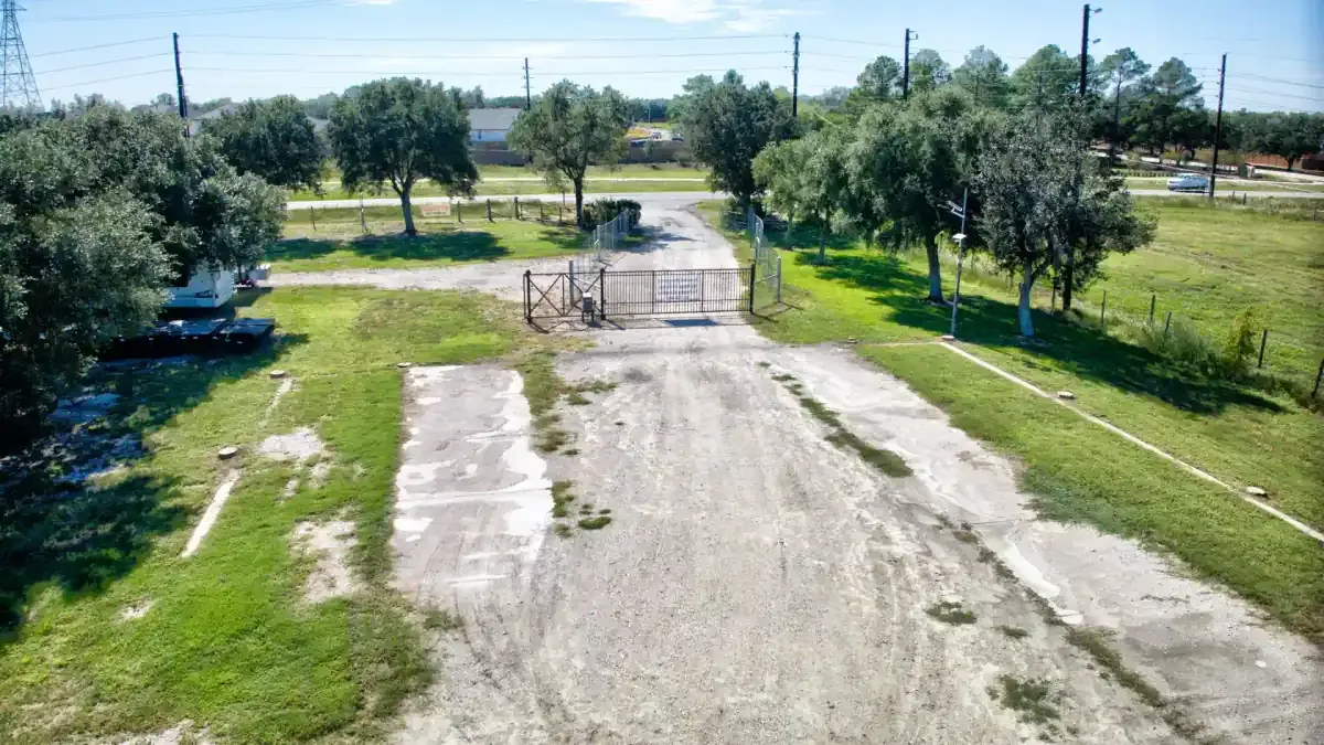 Uncovered parking at Pearland, TX self storage facility.