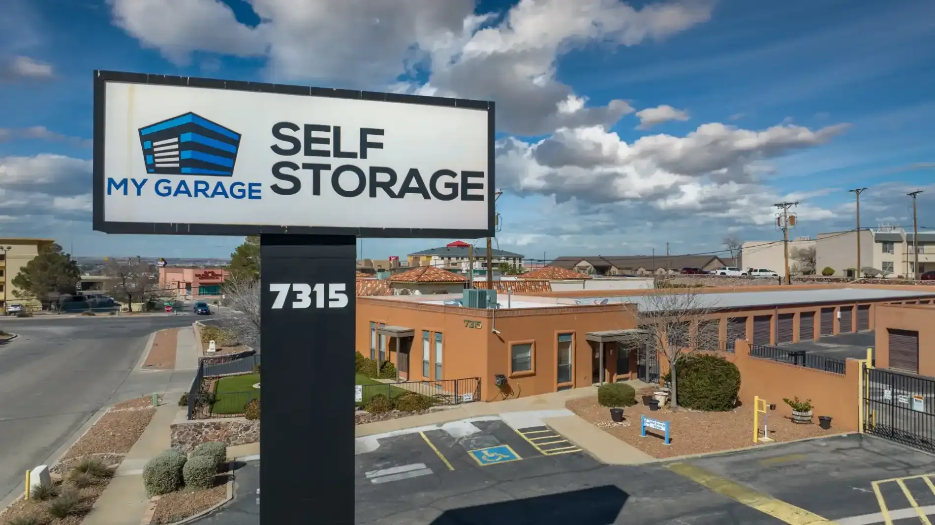 Signage at El Paso, TX self storage facility.